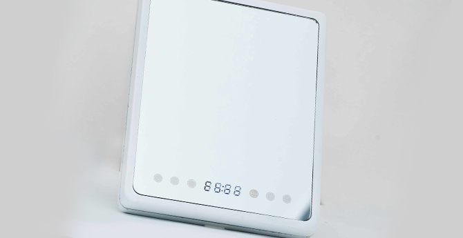 LED clock / light / Bluetooth fog free mirror with bulit-in heater 